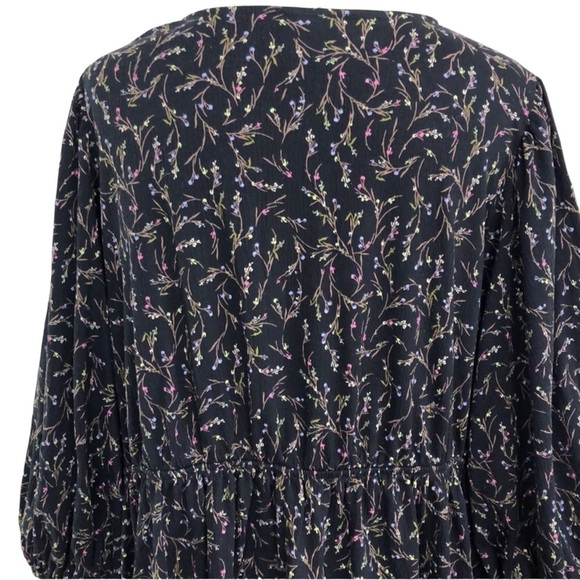 Ava & Viv Black Floral Peasant Shift Dress Size 2X - Picture 5 of 12